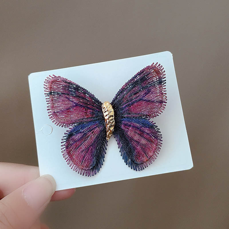 Brovia - Butterfly Embroidered Wing Brooch