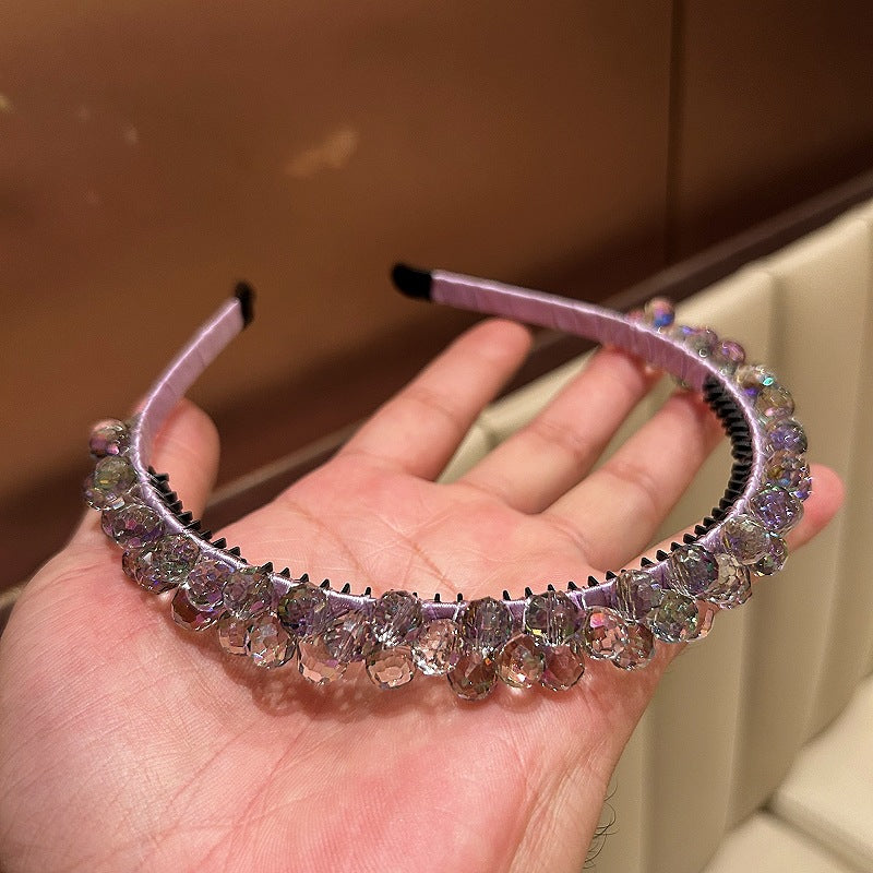 炫彩重工水晶缠绕发箍女轻奢高级感压发洗脸头箍时尚洋气卡子网红