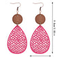 Earedge - Colorful Cutout Teardrop Earrings