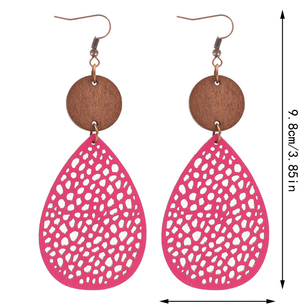Earedge - Colorful Cutout Teardrop Earrings