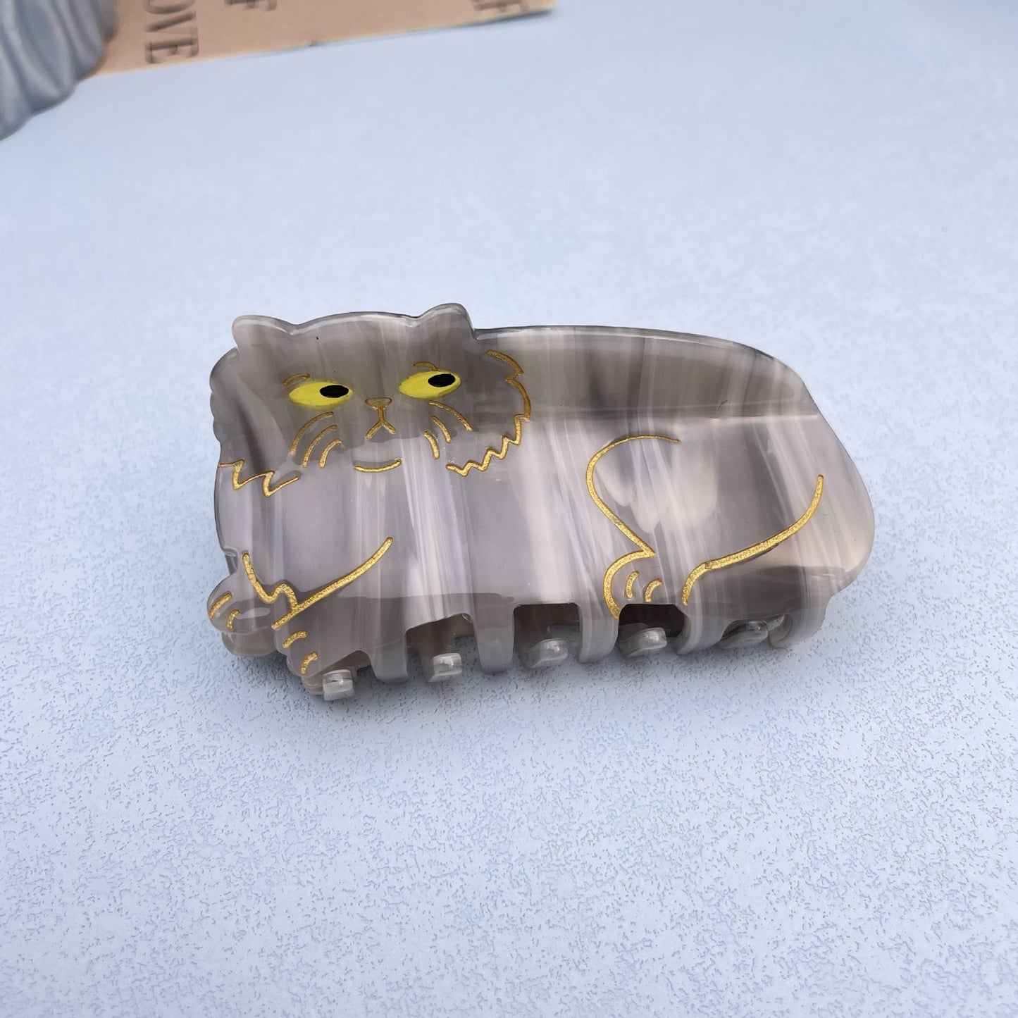 Cat Acetate Hair Claw Clip