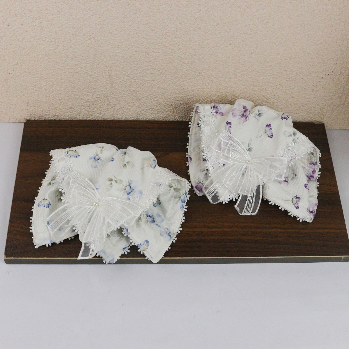 新品田园风碎花波浪蕾丝花边发圈女大号方巾蕾丝花边饰品百搭扎发