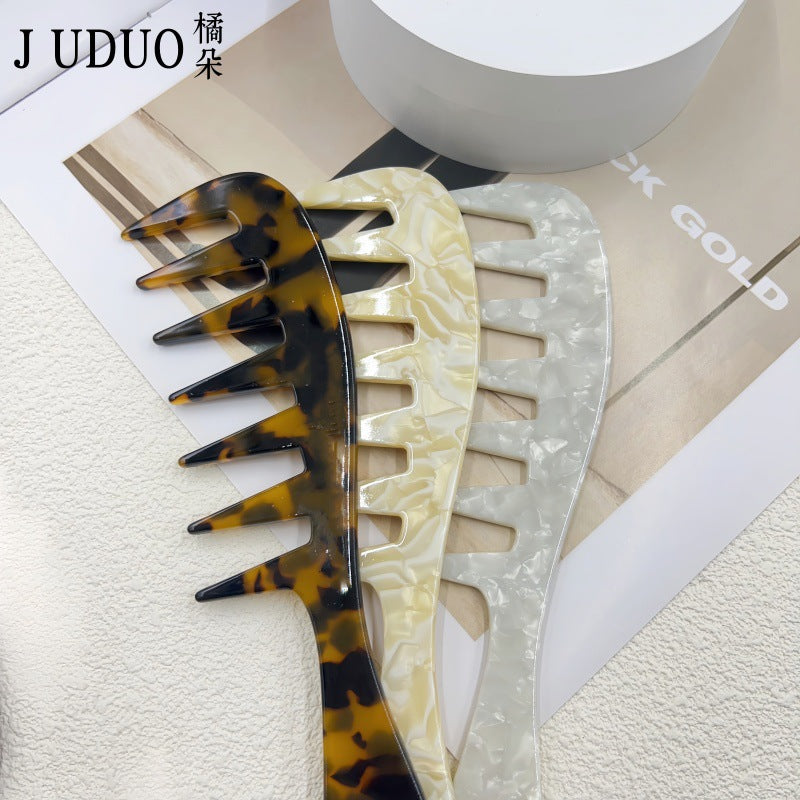 定制便携发梳醋酸防静电高品质复古花色长柄梳子随身携带日韩梳子