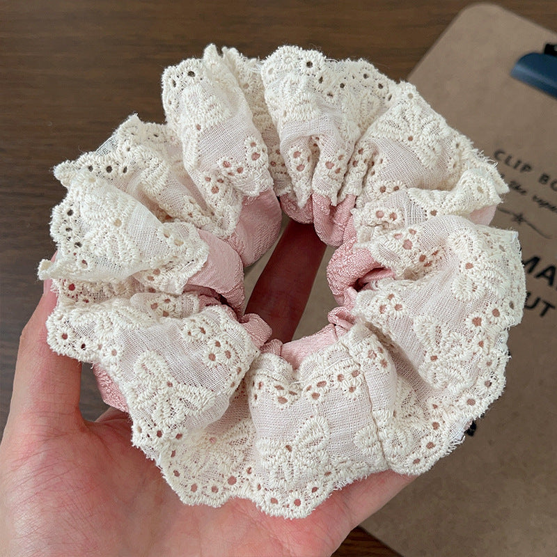 GIFTY - Handcrafted Double-Layer Fabric Lace Scrunchie