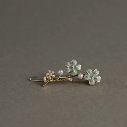 Beau - Floral Branch Bead Detail Hair Pin