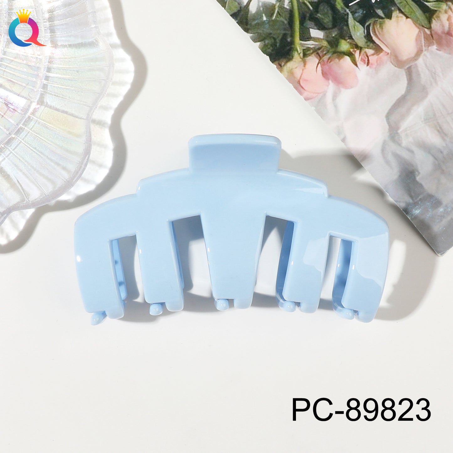 奇阅PC高端亮油机械抓夹后脑勺盘发鲨鱼夹简约高级感发夹发饰批发