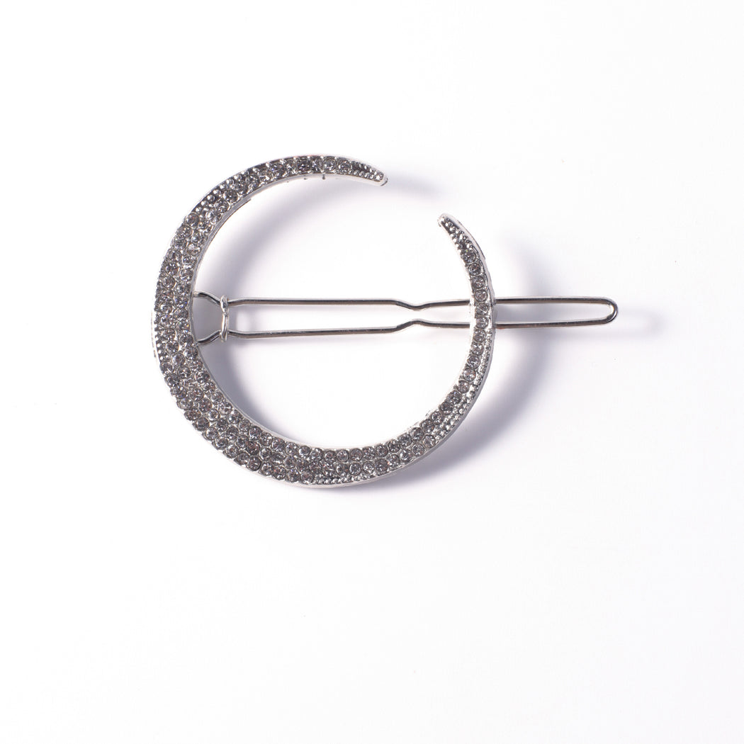 Celestial rhinestone hair clip detail