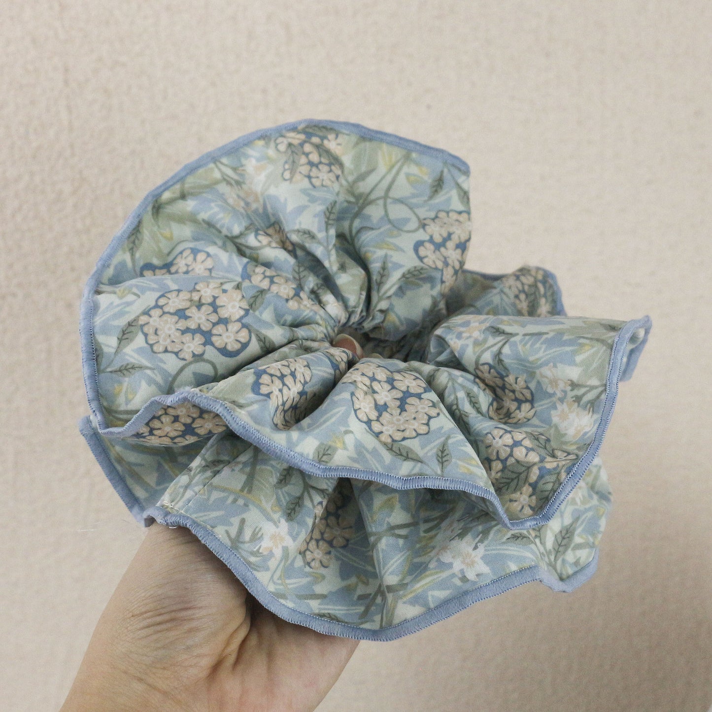 复古碎花双层荷叶边大肠发圈温柔森系布艺发绳气质碎花女发饰混批