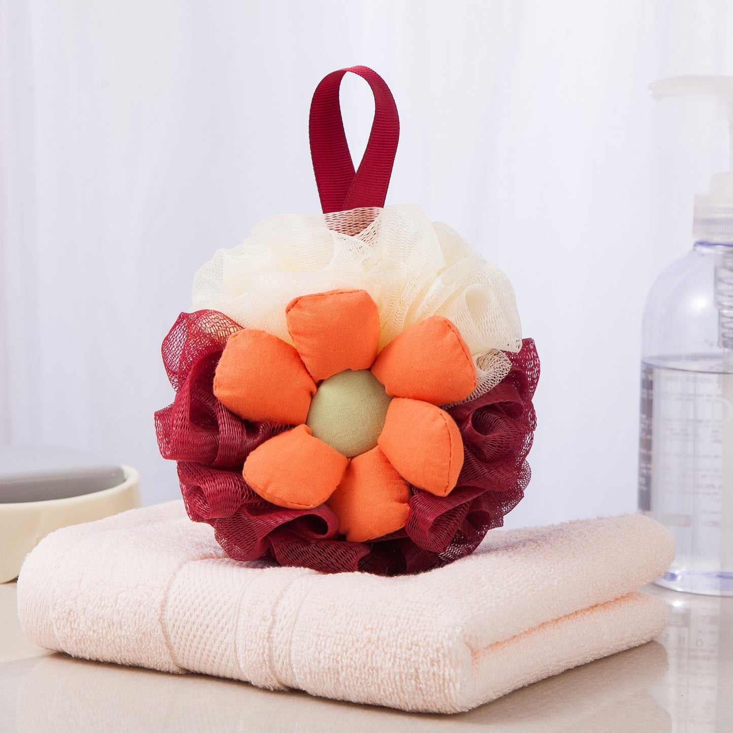 PAPO-  Sunflower Shower Pouf Premium Quality and Rich Foaming