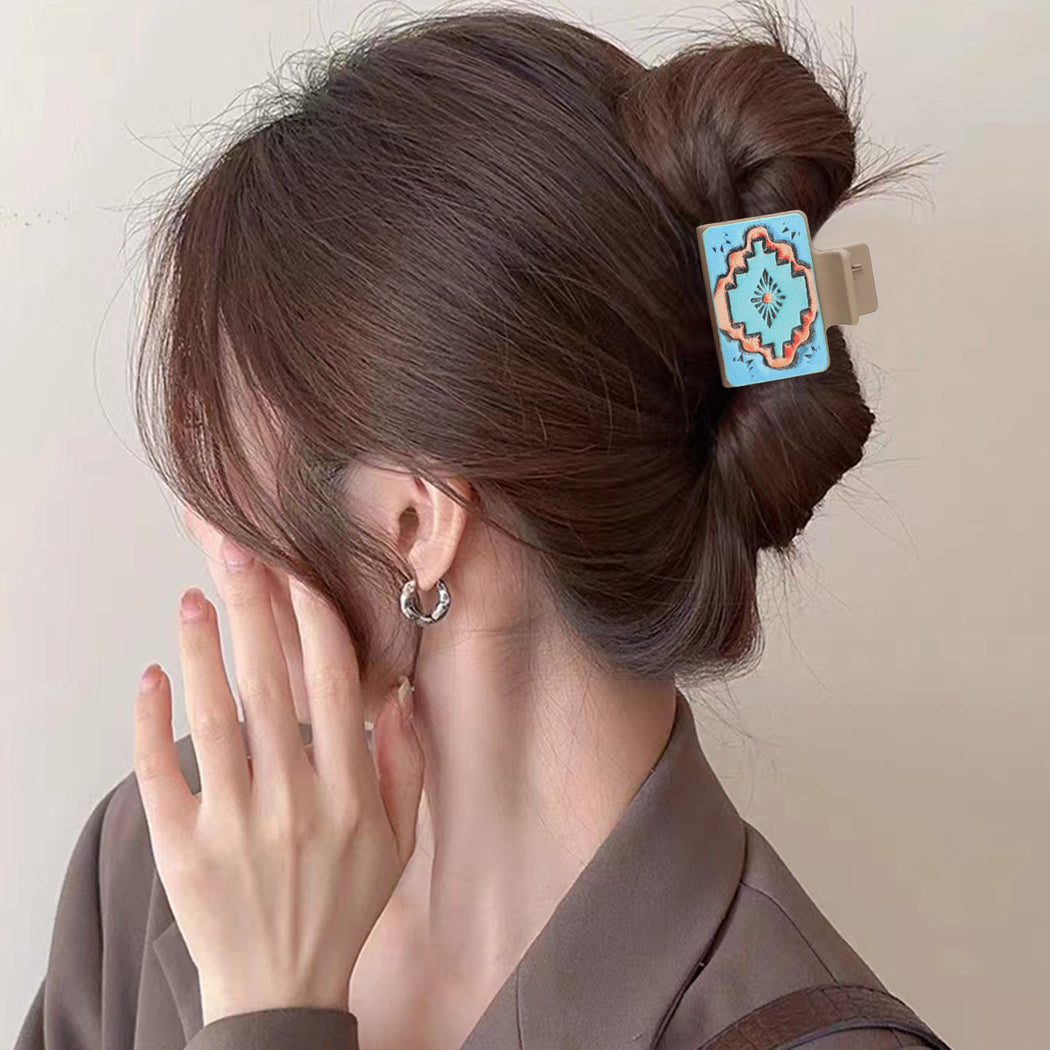 Beau - Turquoise Cactus Motif Hair Claw