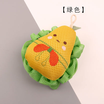巾派洗澡沐浴球可爱卡通水果风沐浴花去污起泡丰富家用洗澡花批发