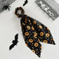 Black pumpkin Halloween ribbon scrunchie