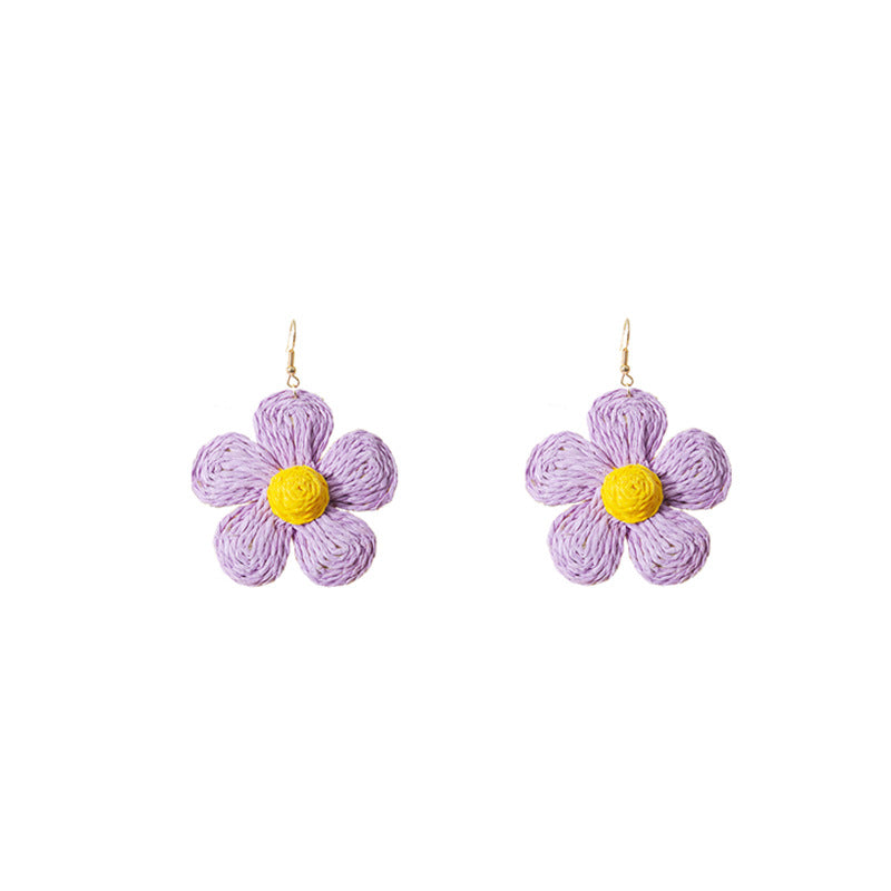 Handmade Woven Floral Earrings