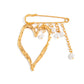 Brovia - Layered Draped Chain Safety Pin Brooch