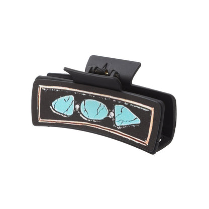 Beau - Turquoise Cow Print Hair Claw