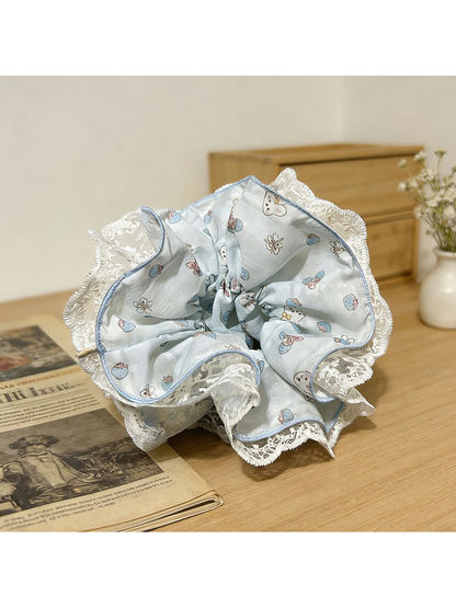 Gifty - Ruffled Lace Strawberry Hair Scrunchie