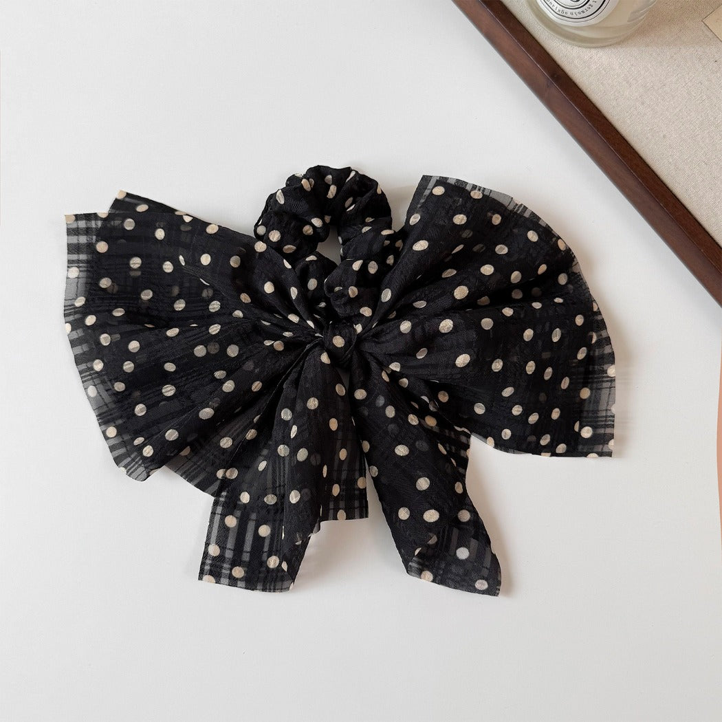Gifty - Bow Ribbon Polka Dot Hair Tie