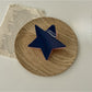 Beau star shaped claw clip with focus on hinge and spring detail