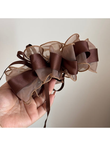 Beau - Sweet Ruffle Bow Fabric Banana Clip