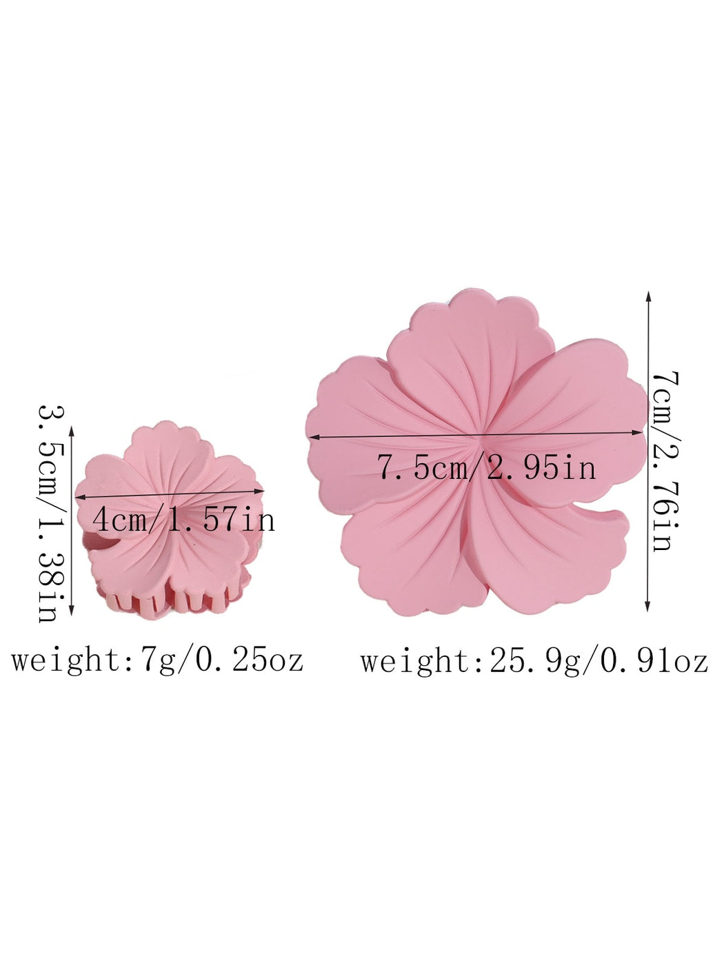 Beau - Matte Flower Shape Plastic Alloy Claw Clip