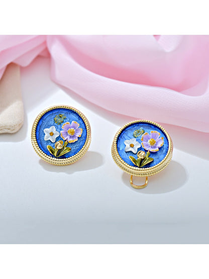 Earedge - Parisian Thin-Wash Floral Stud Earrings