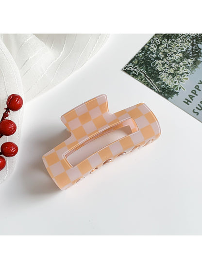 Beau - Checkerboard Macaron Openwork Hair Claw Clip