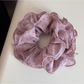 Gifty - Polka Dot Ruffle Trim Fabric Scrunchie