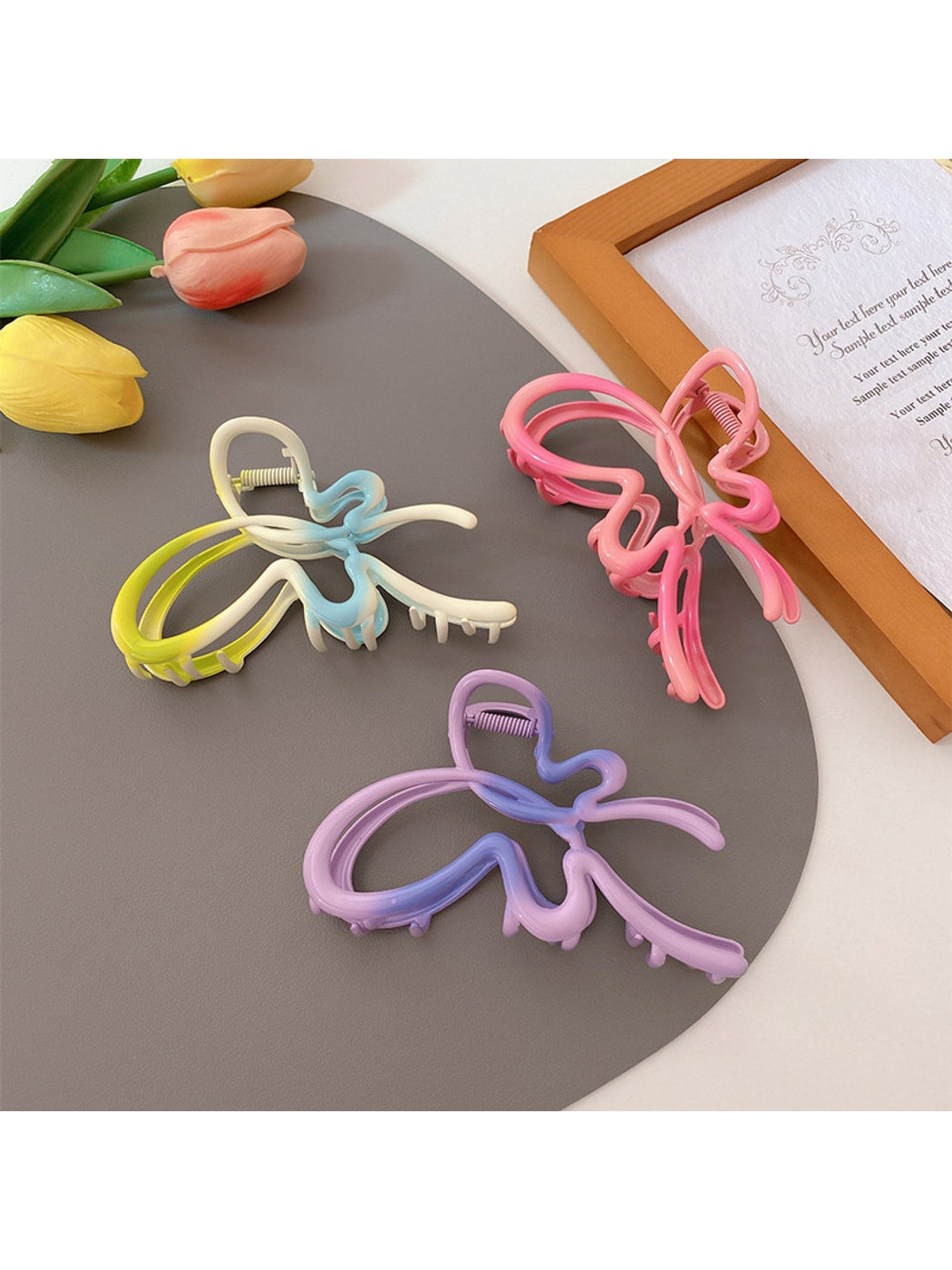 Beau - Gradient Cutout Butterfly Alloy Hair Claw Clip