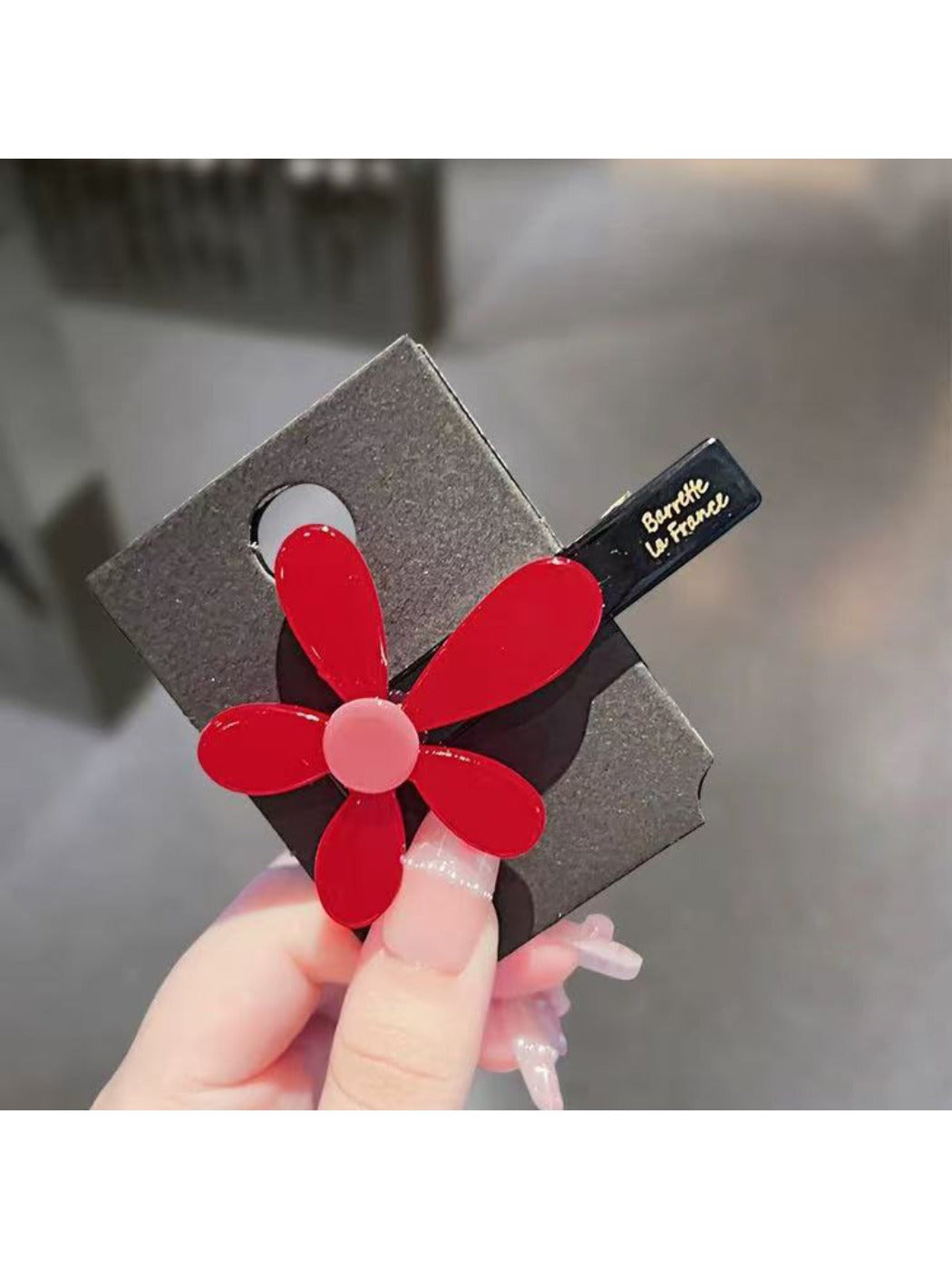 Beau - Small Red Flower Hair Clip