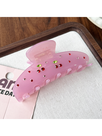 Beau - Cherry Accent Vintage Acetate Hair Claw Clip