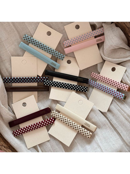 Beau - Polka Dot Straight Bar Side Hair Clip