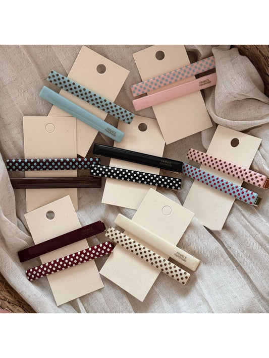 Beau - Polka Dot Straight Bar Side Hair Clip