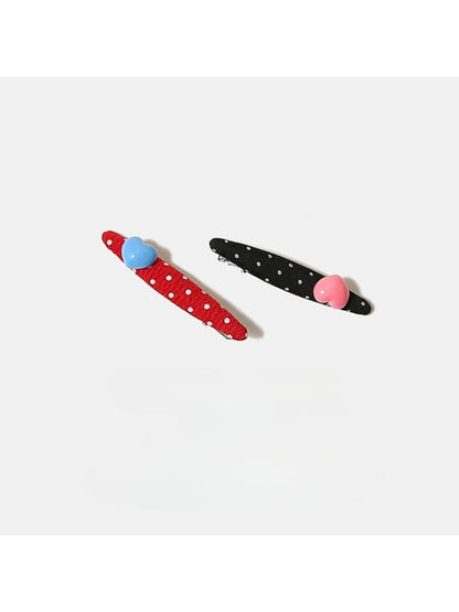 Beau - Valentines Day Polka Dot Heart Hair Clip