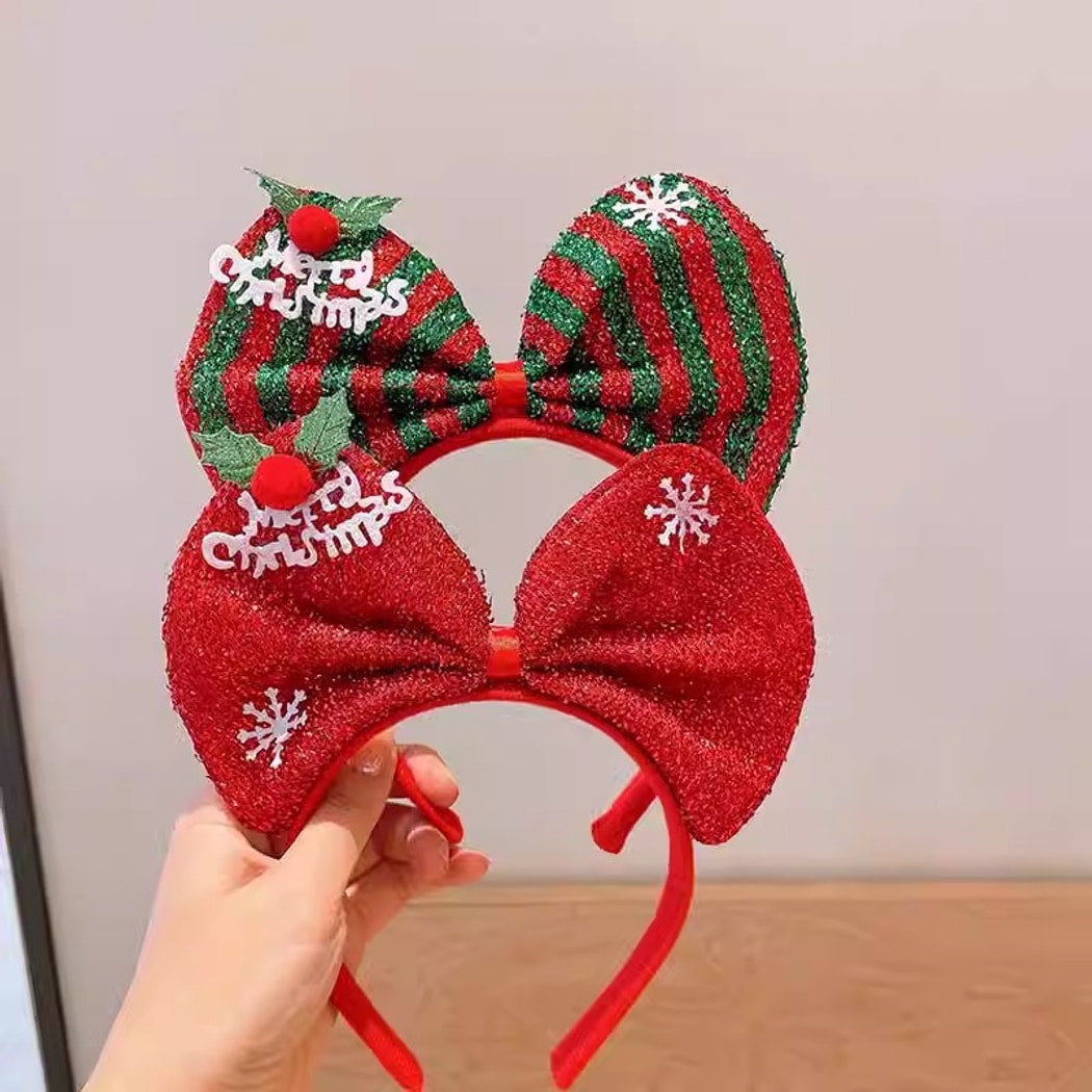 Gifty - Snowflake Detail Christmas Bow Headband