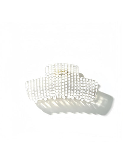 Beau - Checker Pattern Acetate Fiber Claw Clip