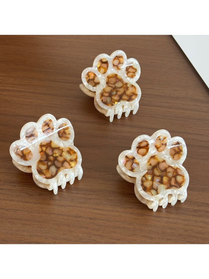 Beau - Acetate Cat Paw Pattern Hair Claw Clip