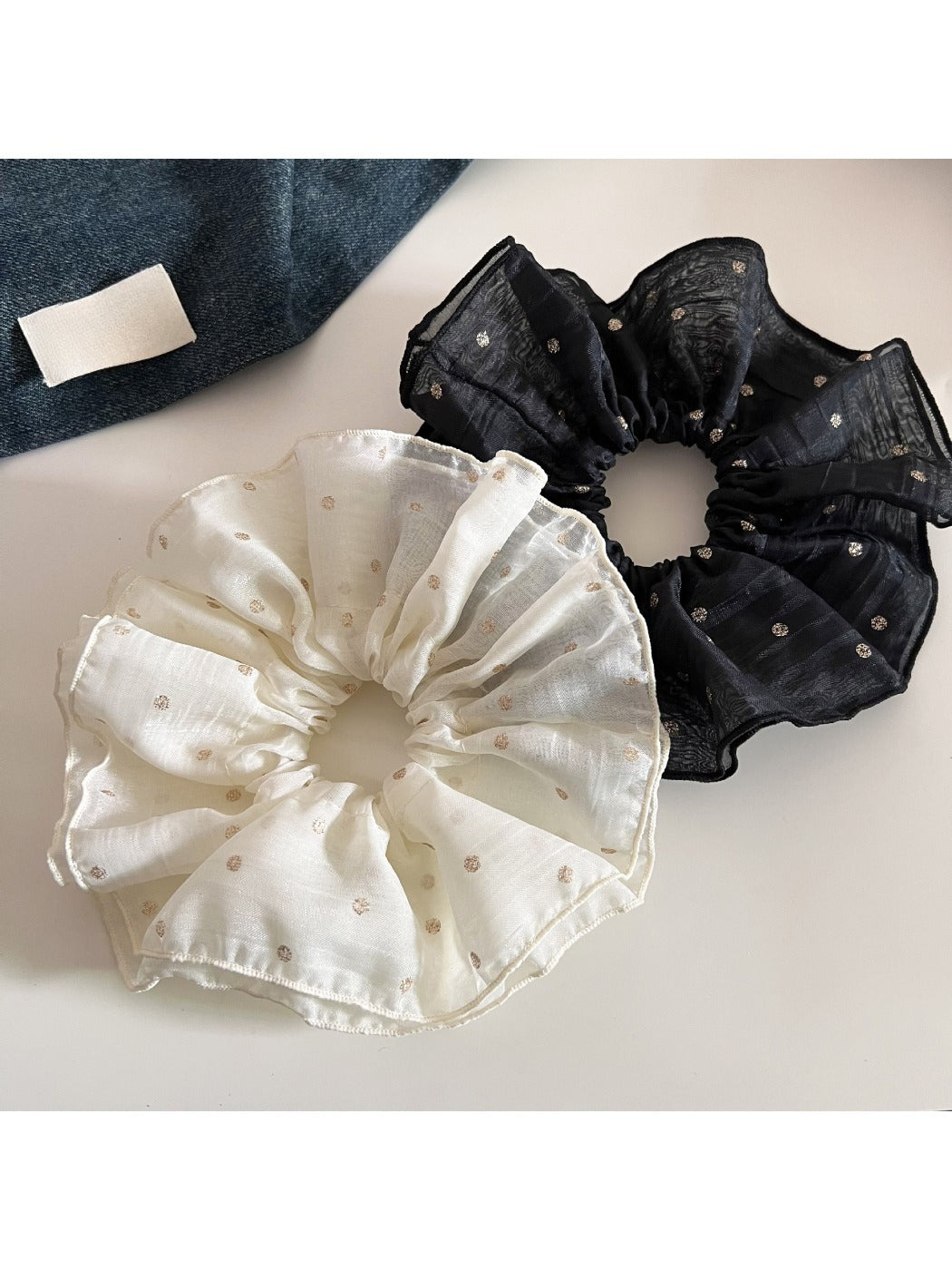 Gifty - Soft Polka Dot Tulle Scrunchie