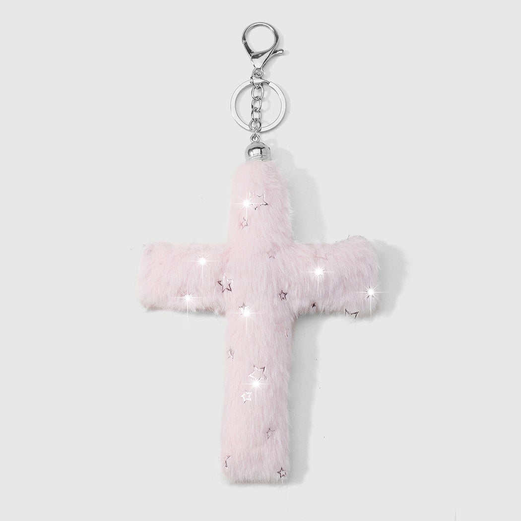 Keypus - Plush Print Detail Cross Keychain