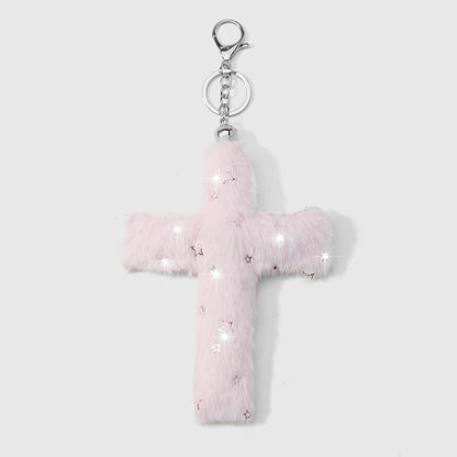 Keypus - Plush Print Detail Cross Keychain