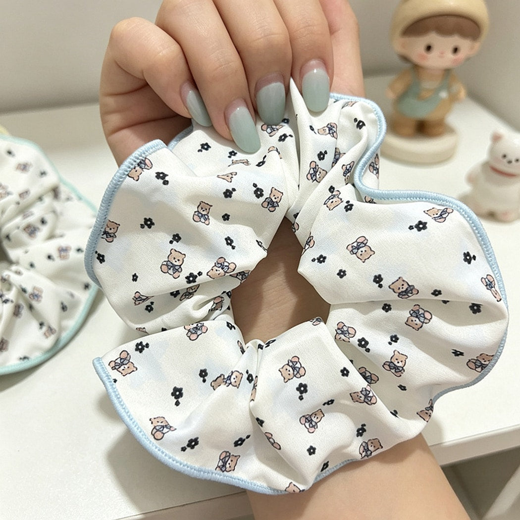 Gifty - High Elastic Bear Print Fabric Scrunchie