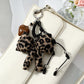 Keypus - Y2K Leopard Print Bow Heart Keychain