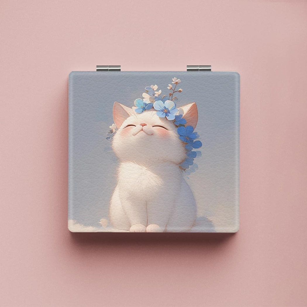 Mirroray - Cute Cartoon Cat Folding Compact Makeup Mirror