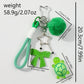 Keypus - Green Pom Pom Bow Turtle Keychain