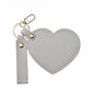 Mirroray - Heart Shaped PU Leather Keychain Compact Mirror