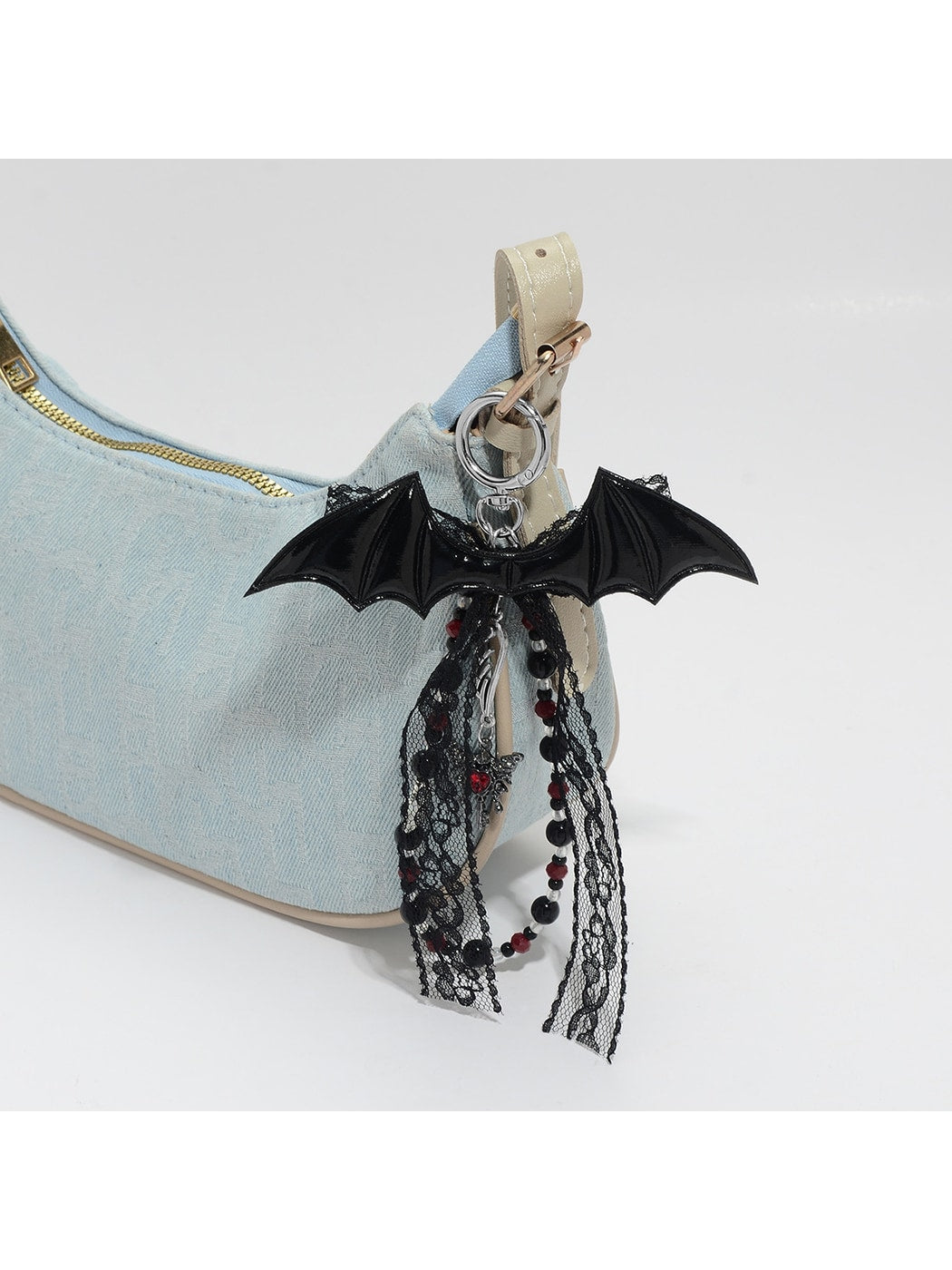 Keypus - Y2K Lace Bow Bat Shape Bag Charm Keychain