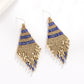 Earedge - Color Block Geometric Tassel Earrings