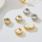 Earedge - Commuter Geometric Ring Accent Earrings