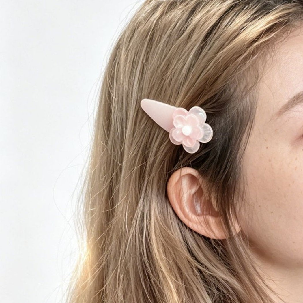 Beau - Pink Sweet Floral Plastic Hair Clip