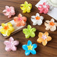 Beau - Glossy Flower Shape Plastic Alloy Claw Clip