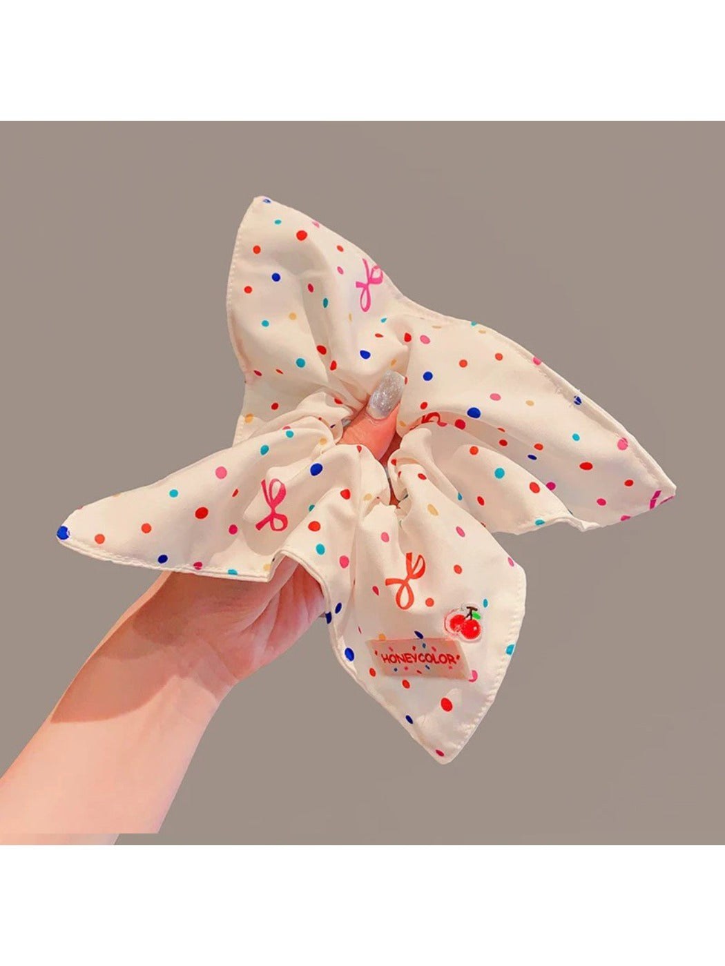 Gifty - Sweet Floral Checkered Scrunchie Headband